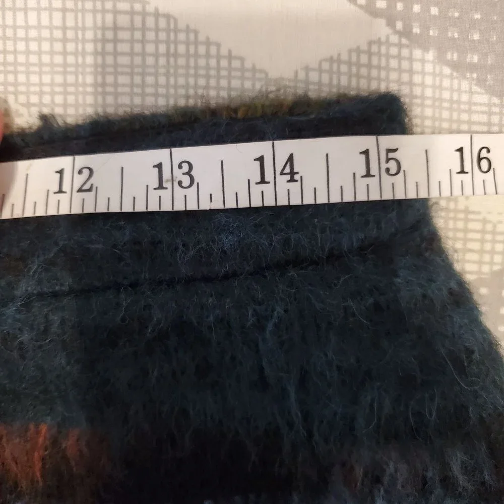 Anthropologie Maeve 10‎ Petite Blue Multicolor Furry Pencil Skirt Boho Statement